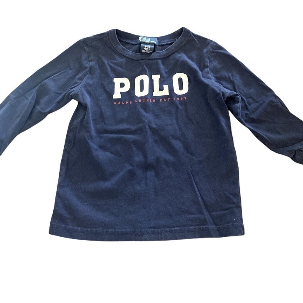 Polo by Ralph Lauren Boys' Navy Long-Sleeve Logo Tee